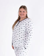 Bubble Baby Snow Leopard | Adult Long Sleeve Henley - 