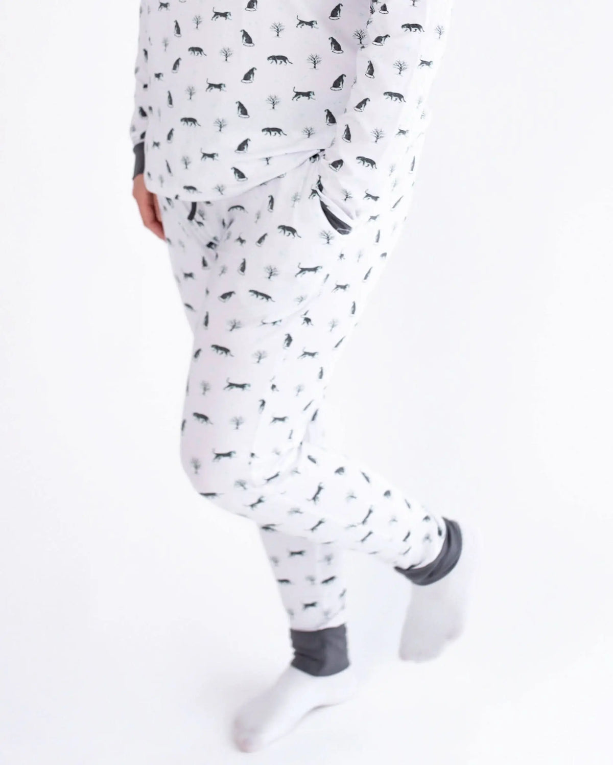 Snow Leopard | Tall Adult Joggers - White, Pajamas, Active Pants, Nightwear, Tights | Everetts Place