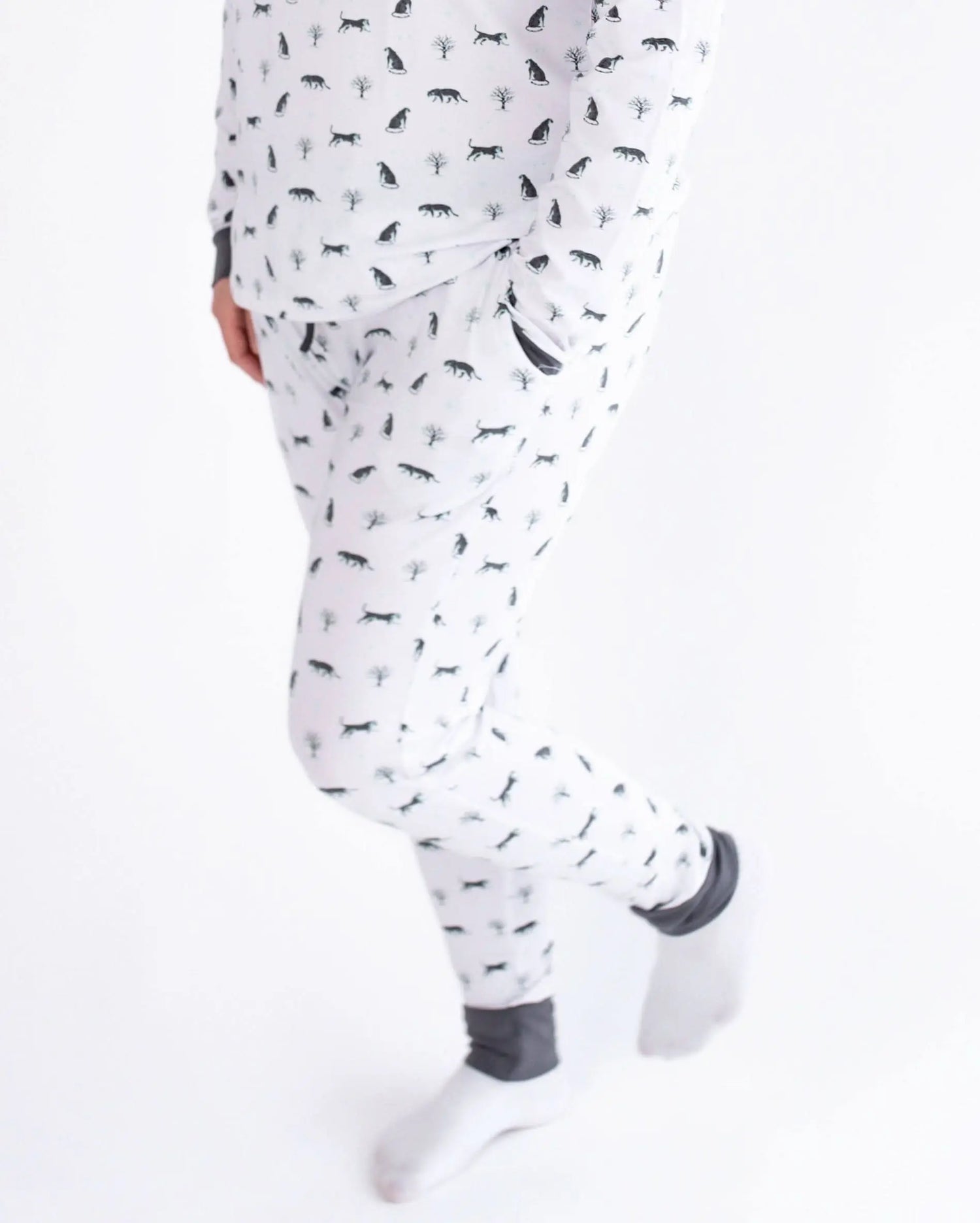 Snow Leopard | Tall Adult Joggers - White, Pajamas, Active Pants, Nightwear, Tights | Everetts Place