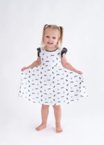 Bubble Baby Snow Leopard | Toddler Flutter Dress - 