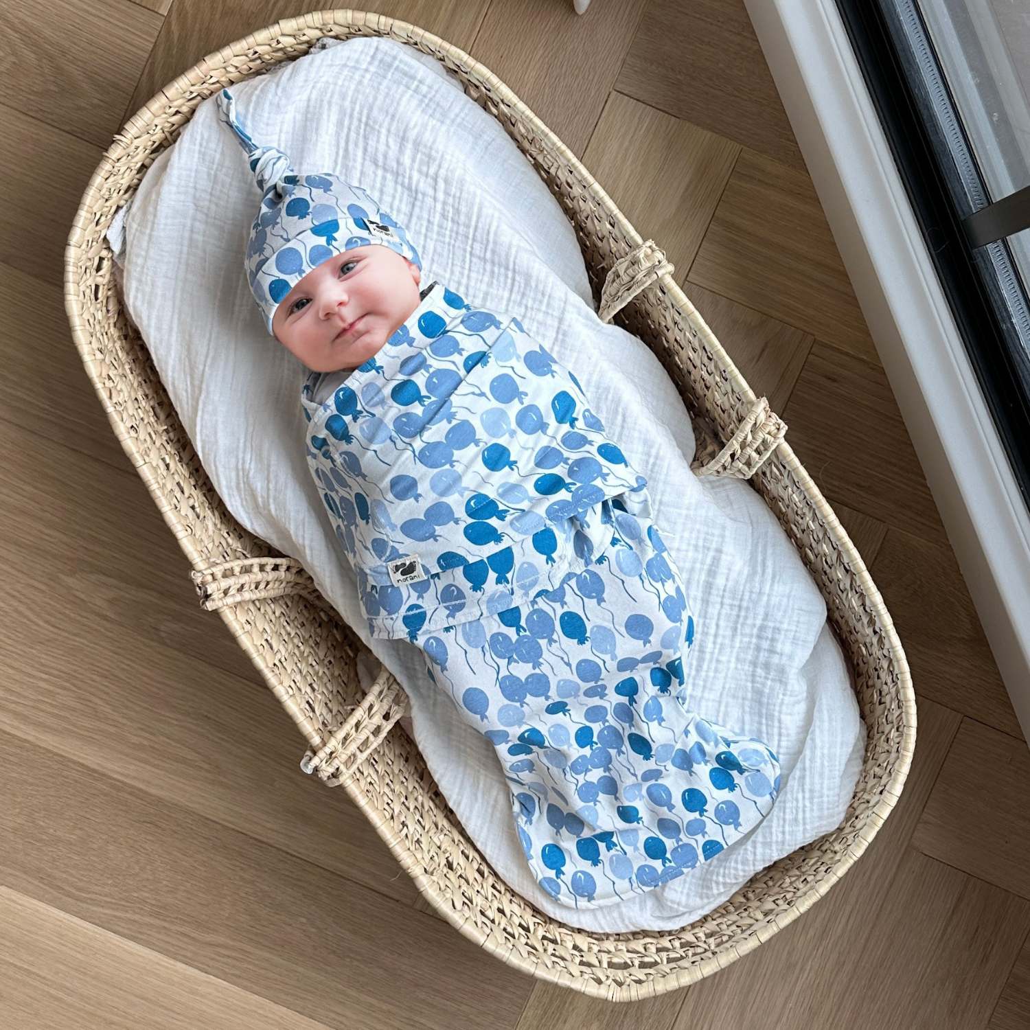 Snugababe Swaddle Sleep Pod Blue Balloons Norani Baby Norani Baby Everetts Place: Online Boutique