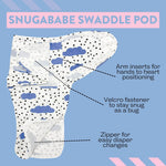 Snugababe Swaddle Sleep Pod Blue Clouds For Newborns Norani Baby Everetts Place: Online Boutique