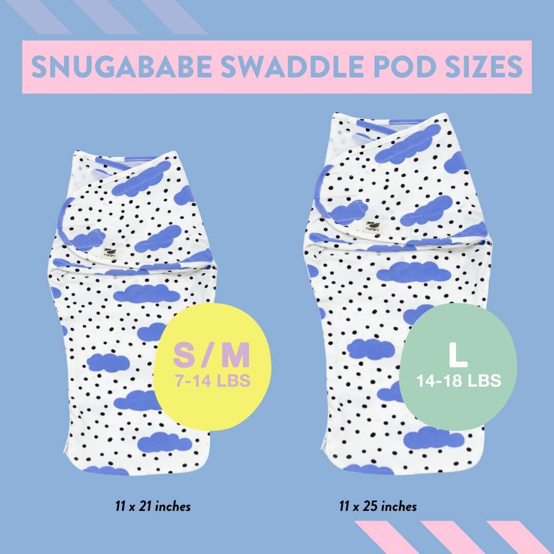 Snugababe Swaddle Sleep Pod Blue Clouds For Newborns Norani Baby Everetts Place: Online Boutique