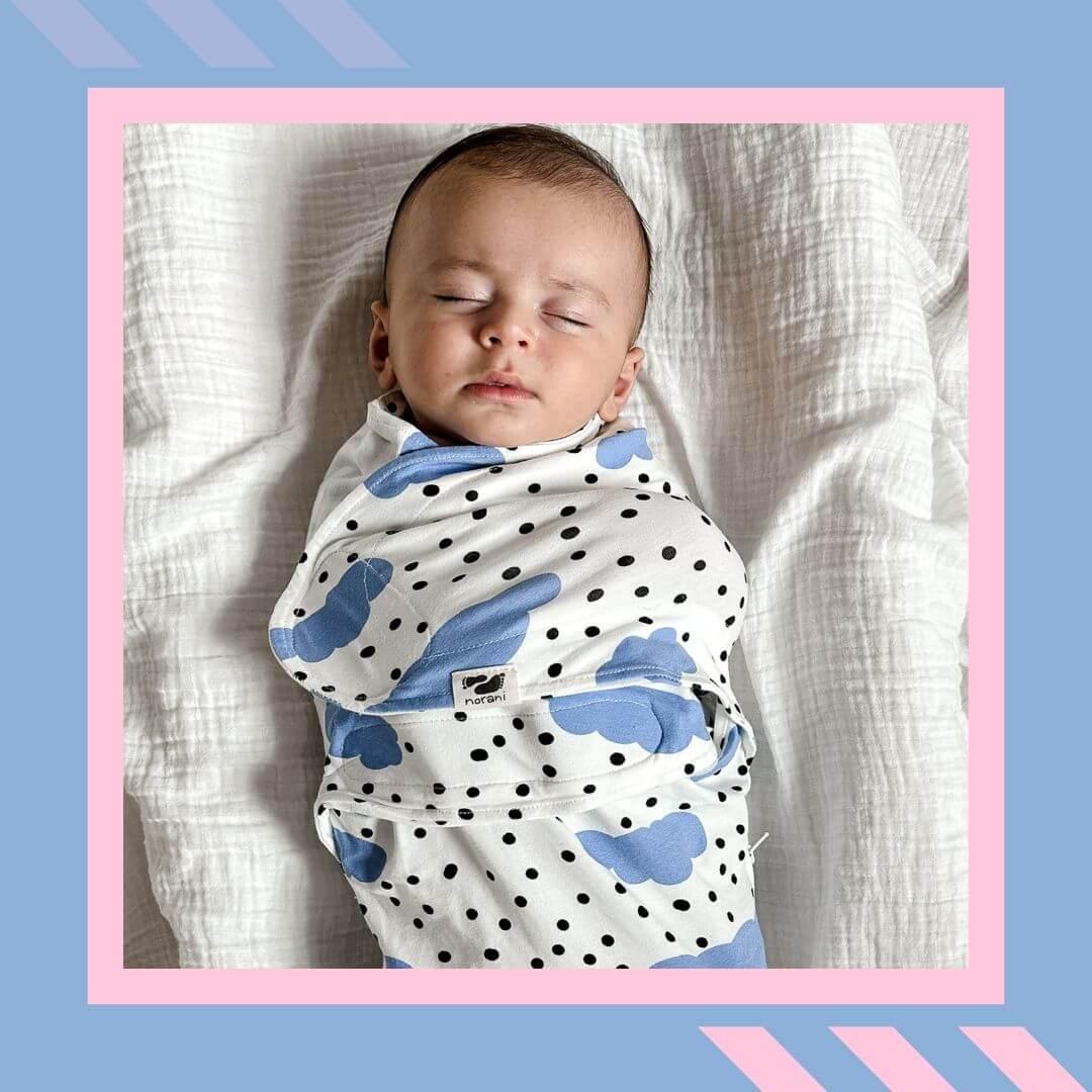 Snugababe Swaddle Sleep Pod Blue Clouds For Newborns Norani Baby Everetts Place: Online Boutique