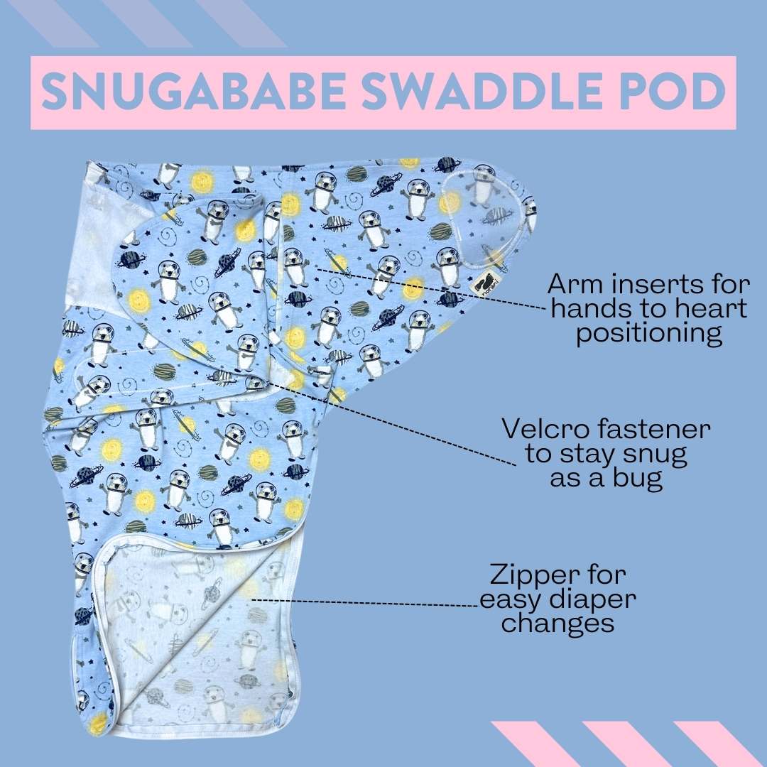 Snugababe Swaddle Sleep Pod Space Bears Nighttime Cozy Norani Baby Everetts Place: Online Boutique