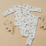 Little Joy Co. Snugglesaurus Bamboo Pajamas Two Piece Henley Cozy For Kids - Apparel & Accessories > Clothing > Sleepwear & Loungewear > Pajamas