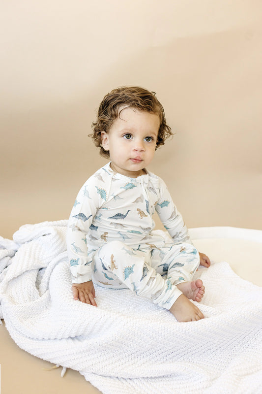 Snugglesaurus Bamboo Zippy Romper for Babies with Feet Little Joy Co. Everetts Place: Online Boutique