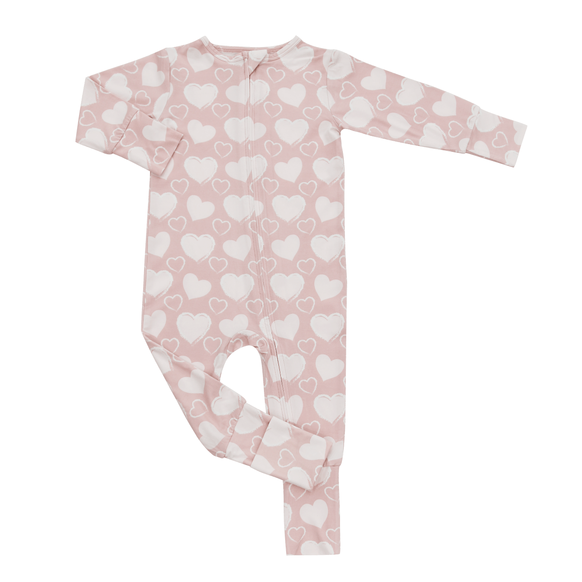 Sweet Bamboo So Much Love Convertible Baby Romper With Two Way Zip - Everetts Place Boutique - 
