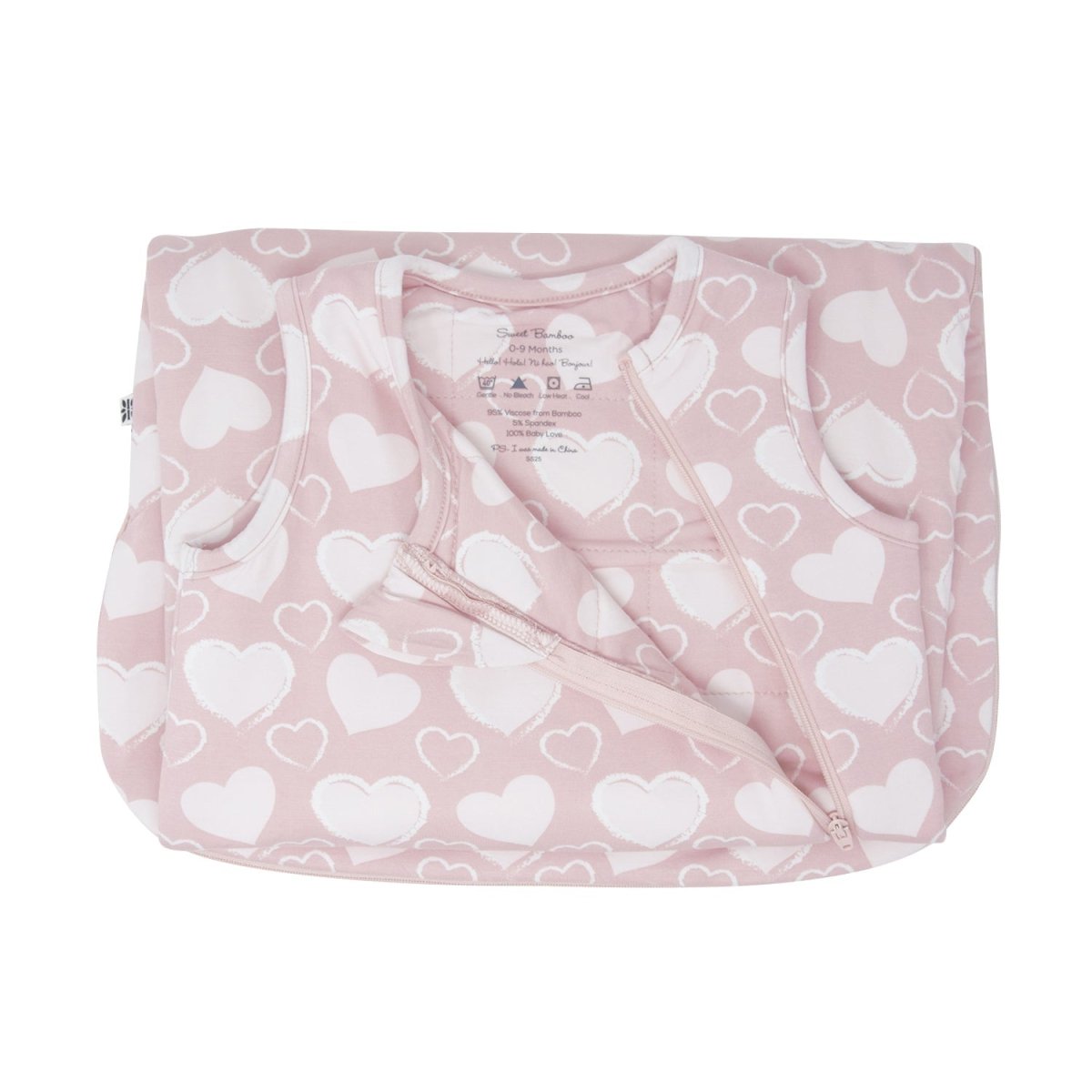 Sweet Bamboo So Much Love Sleep Sack TOG Quilted Lining 0 To 9 Months - Everetts Place Boutique - 