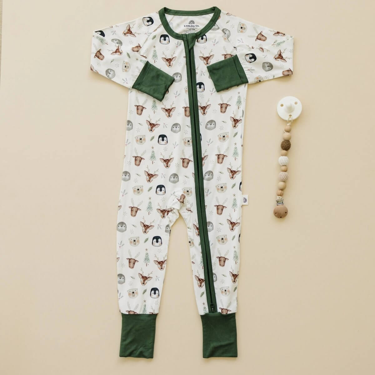 Little Joy Co. Soft And Comfortable Bamboo Zippy Romper North Pole Pals - Everetts Place Boutique - 