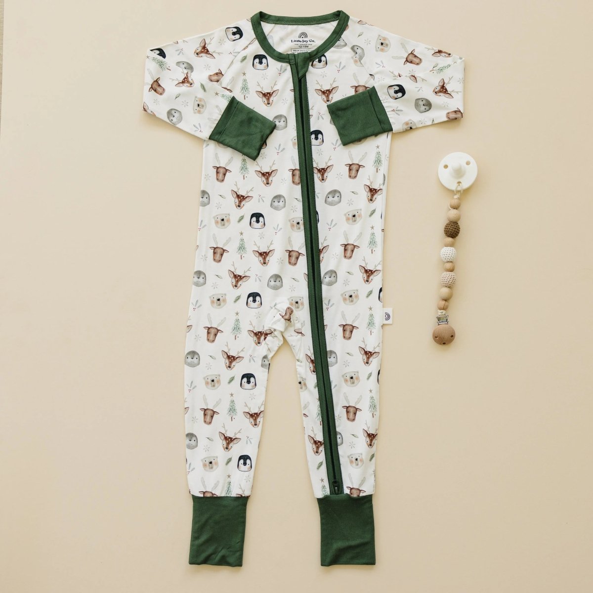 Little Joy Co. Soft And Comfortable Bamboo Zippy Romper North Pole Pals - Everetts Place Boutique - 