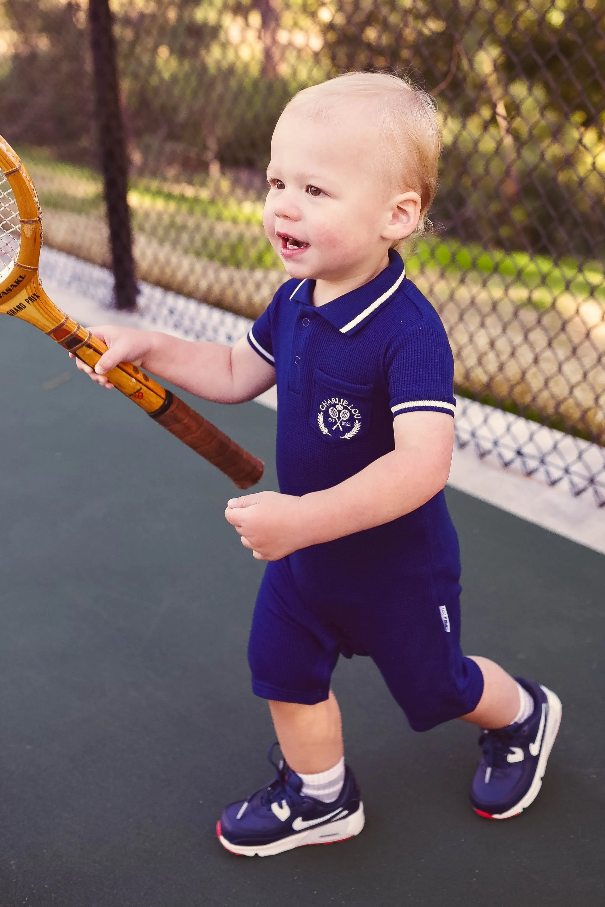 Soft Breathable Waffle Bamboo Polo Romper For Babies Charlie Lou Baby Everetts Place: Online Boutique