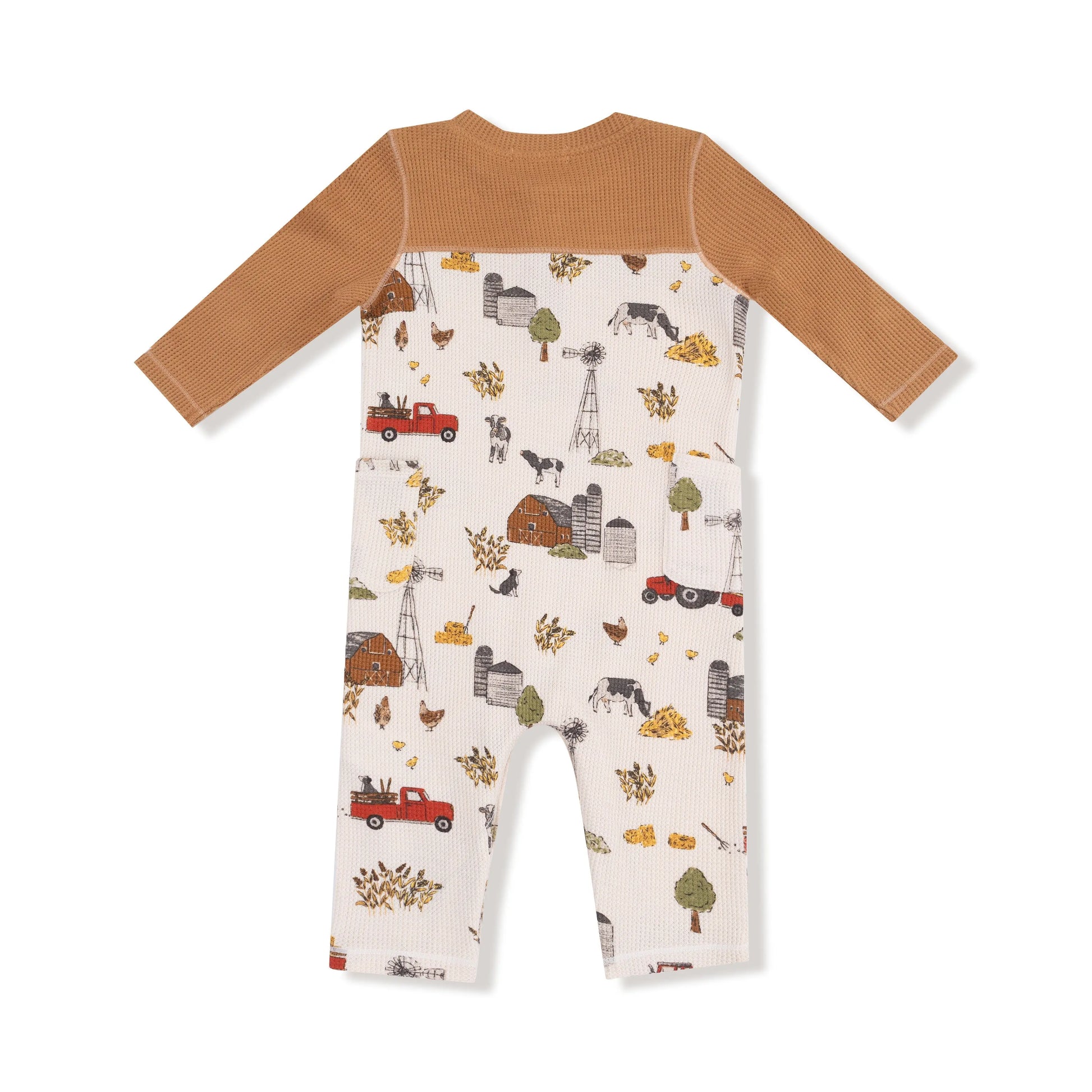 Soft Cozy Waffle Romper With Contrast Sleeves For Baby Angel Dear Everetts Place: Online Boutique