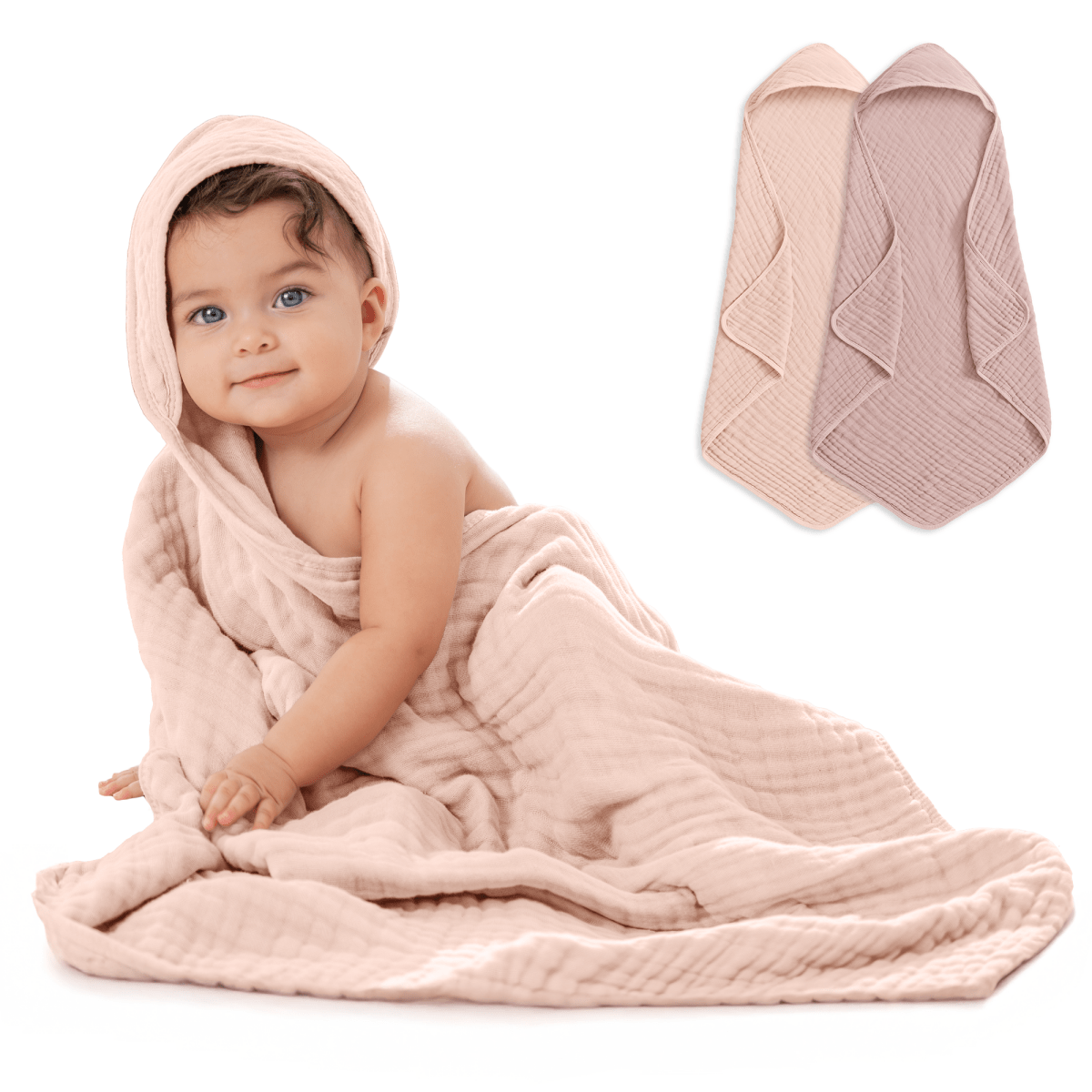 Comfy Cubs Soft Mauve Blush Baby Hooded Towels For Gentle Drying - Everetts Place Boutique - 