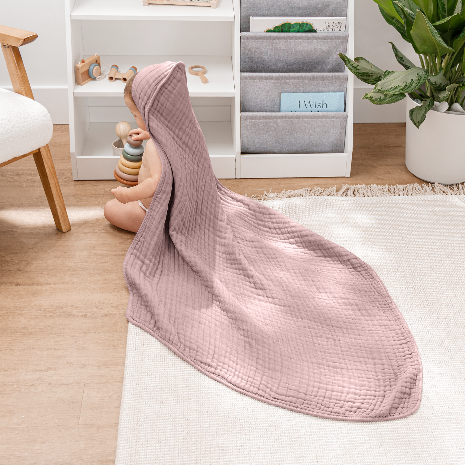 Soft Mauve Blush Baby Hooded Towels For Gentle Drying Comfy Cubs Everetts Place: Online Boutique