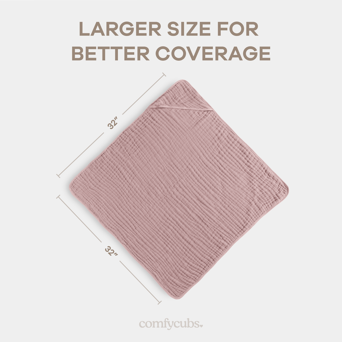 Comfy Cubs Soft Mauve Blush Baby Hooded Towels For Gentle Drying - Everetts Place Boutique - 