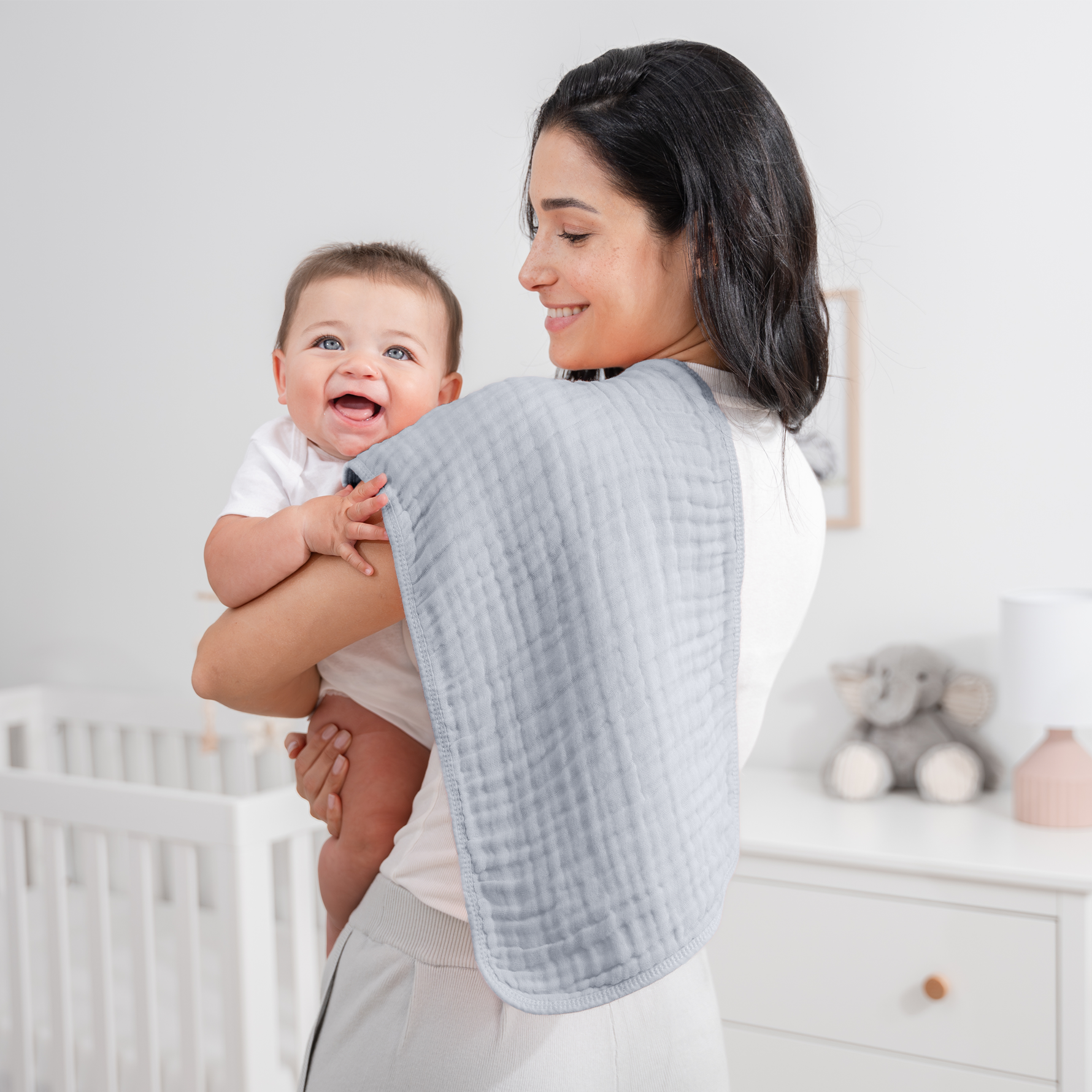 Soft Muslin Burp Cloths Slate Unisex Baby Gift By Comfy Cubs Comfy Cubs Everetts Place: Online Boutique