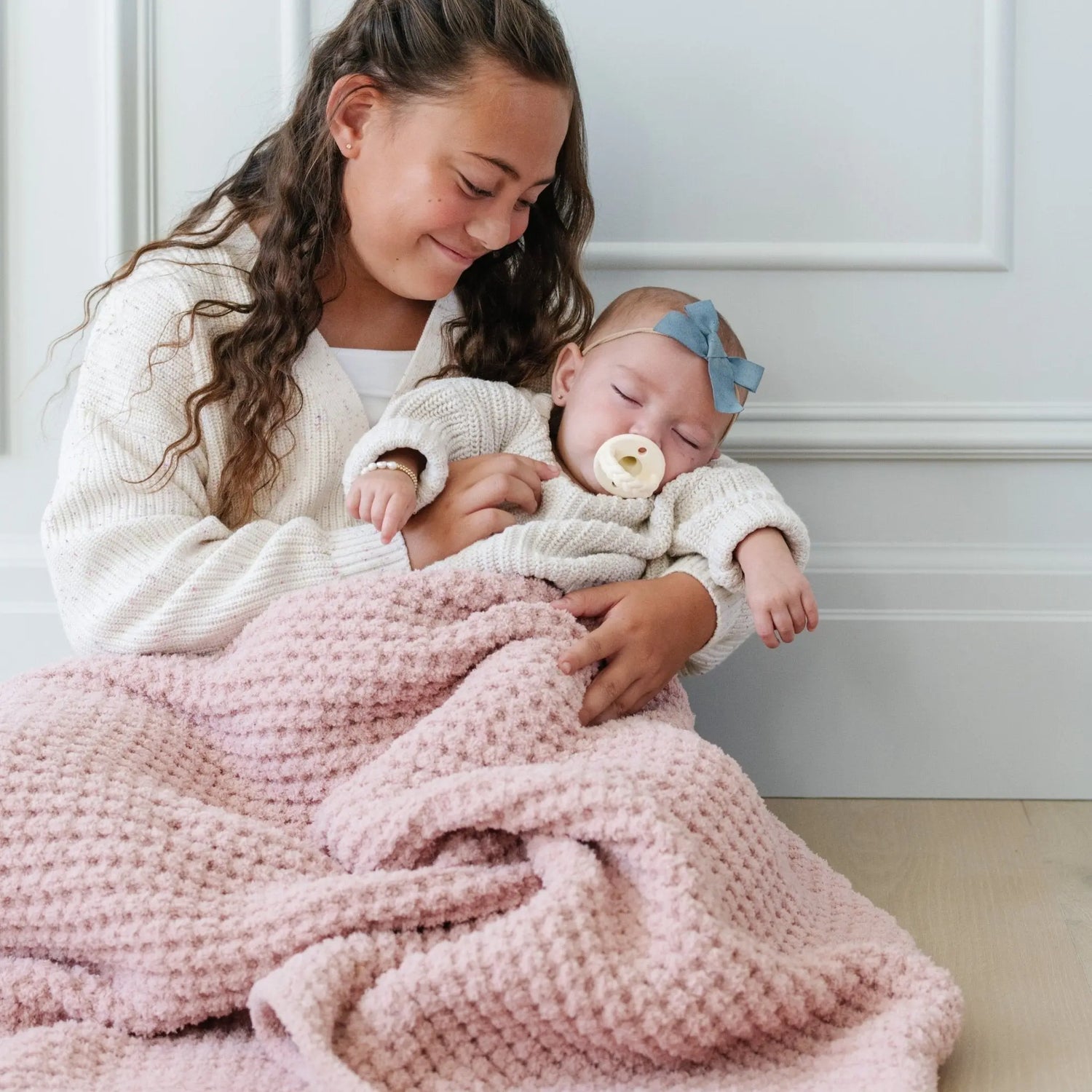 Soft Saranoni Waffle Knit Receiving Blankets For Babies Saranoni Everetts Place Boutique 55.00