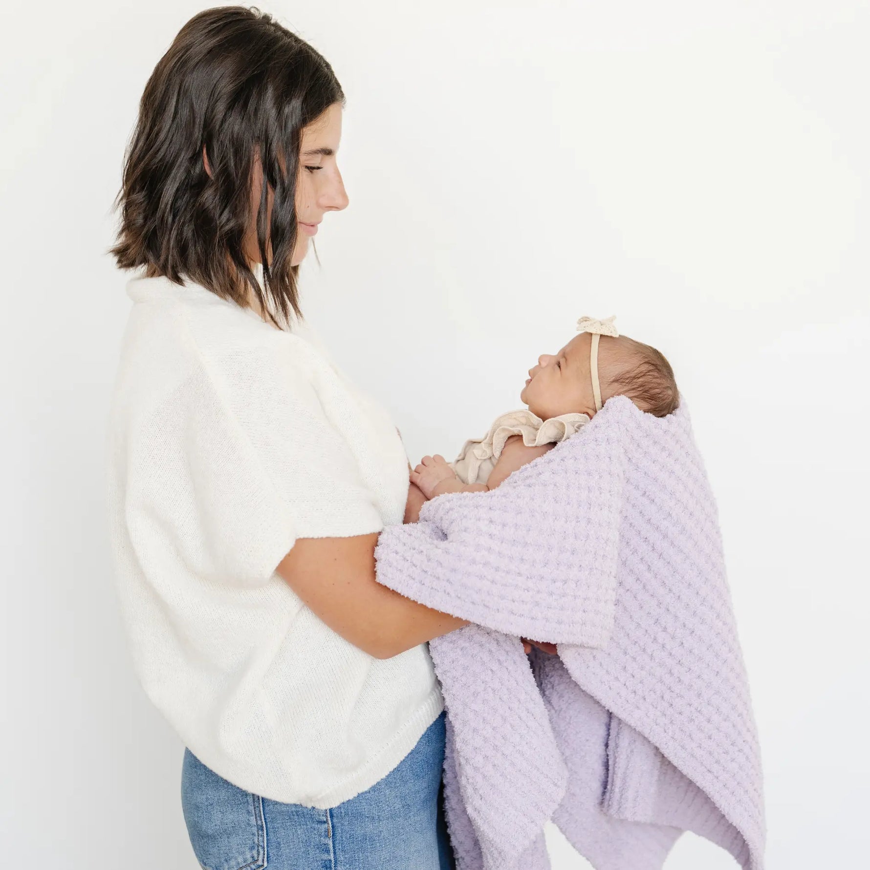 Soft Saranoni Waffle Knit Receiving Blankets For Babies Saranoni Everetts Place Boutique