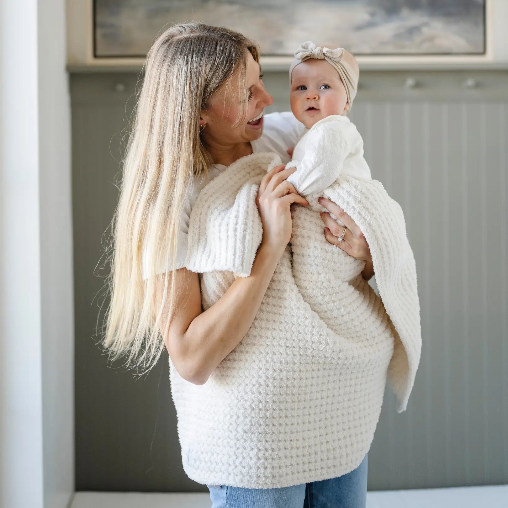 Soft Saranoni Waffle Knit Receiving Blankets For Babies Saranoni Everetts Place Boutique 55.00