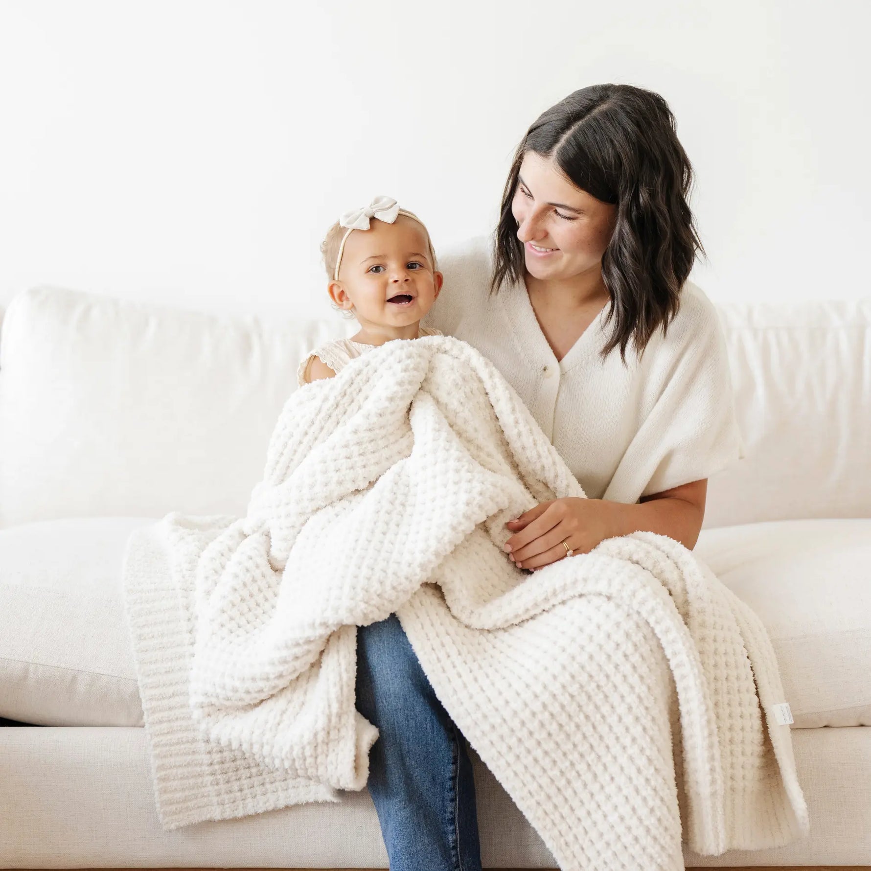 Soft Saranoni Waffle Knit Receiving Blankets For Babies Saranoni Everetts Place Boutique
