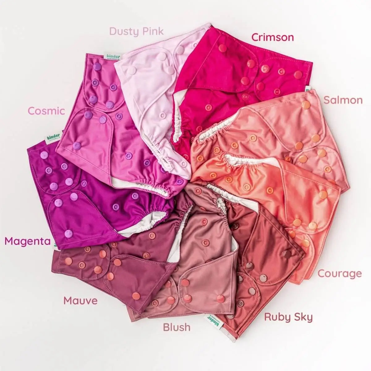 Kinder Cloth Diaper Co. - Solid Color: Essentials Pocket Cloth Diaper with Athletic Wicking Jersey, Grows with your Baby -