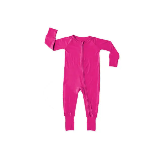 Solid Pink Sheriff, Bamboo Zipper Footie Miller & Co. Everetts Place Boutique