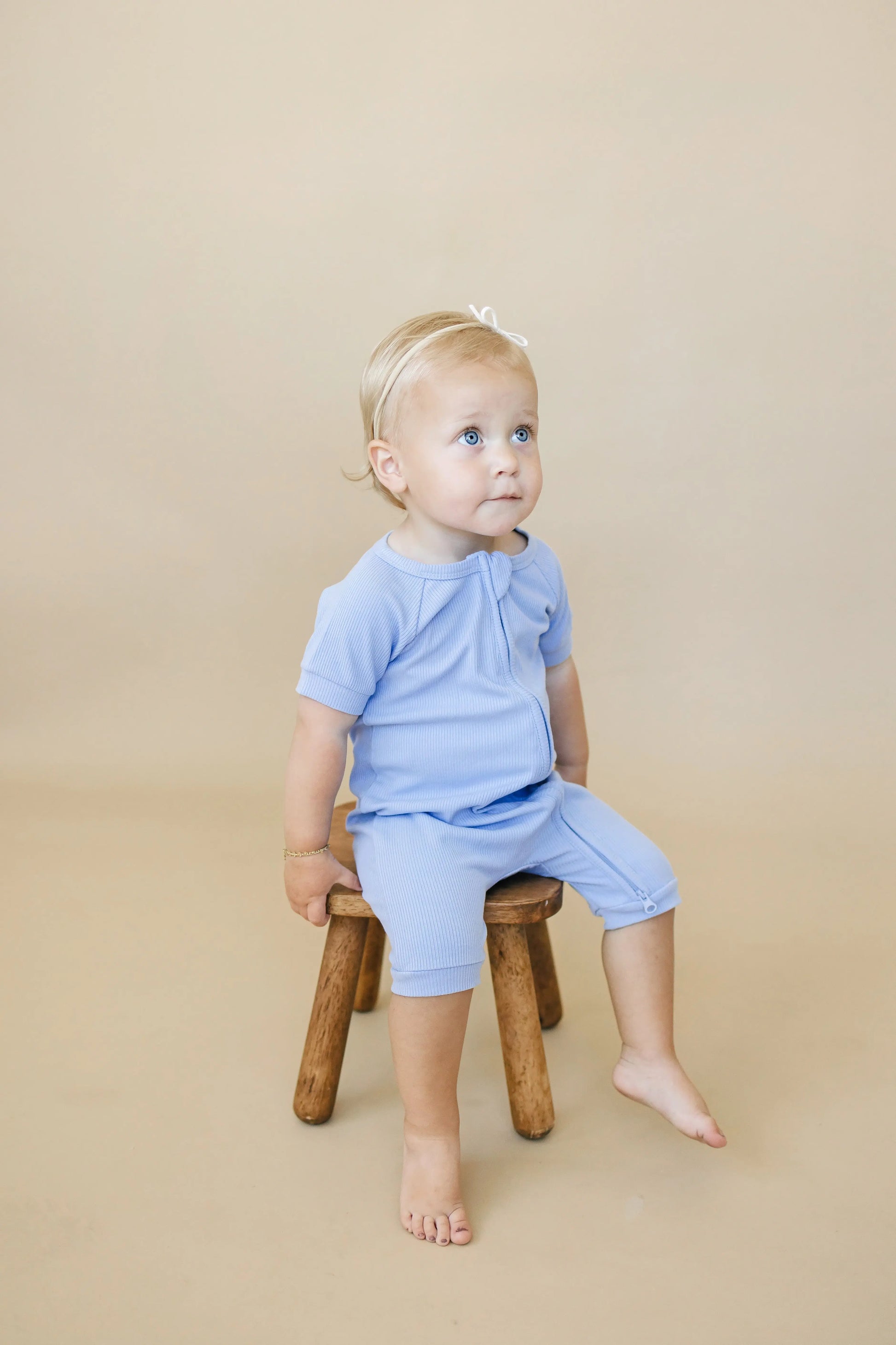 Solid Ribbed Bamboo Shorty Romper for Babies Everyday Wear Little Joy Co. Everetts Place: Online Boutique