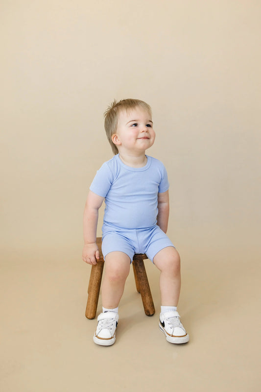 Solid Ribbed Bamboo Two Piece Pajamas For Toddlers Little Joy Co. Everetts Place: Online Boutique