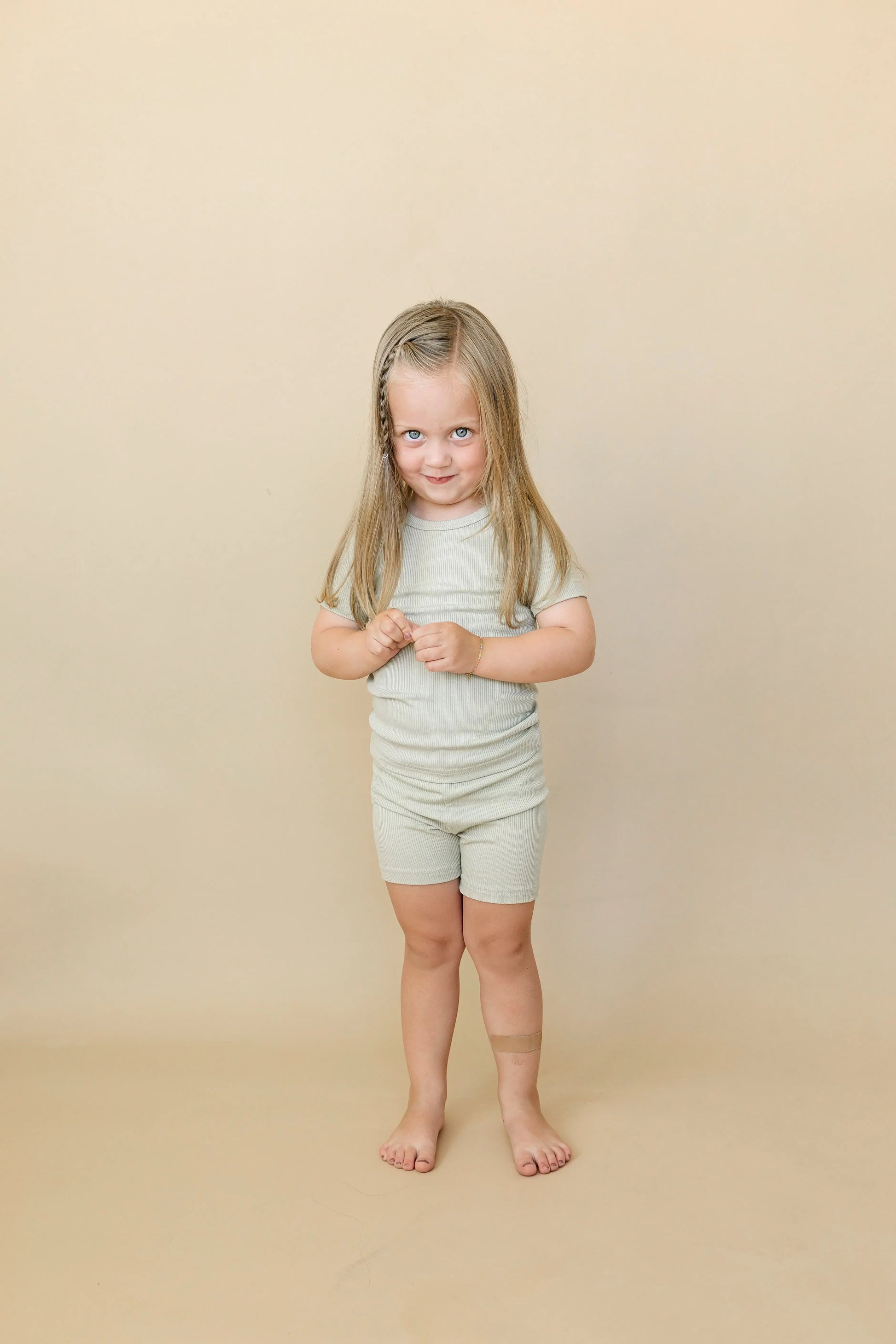 Solid Ribbed Bamboo Two Piece Pajamas For Toddlers Little Joy Co. Everetts Place: Online Boutique