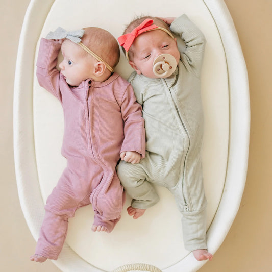 Solid Ribbed Bamboo Zippy Romper for Babies in Colors Little Joy Co. Everetts Place: Online Boutique