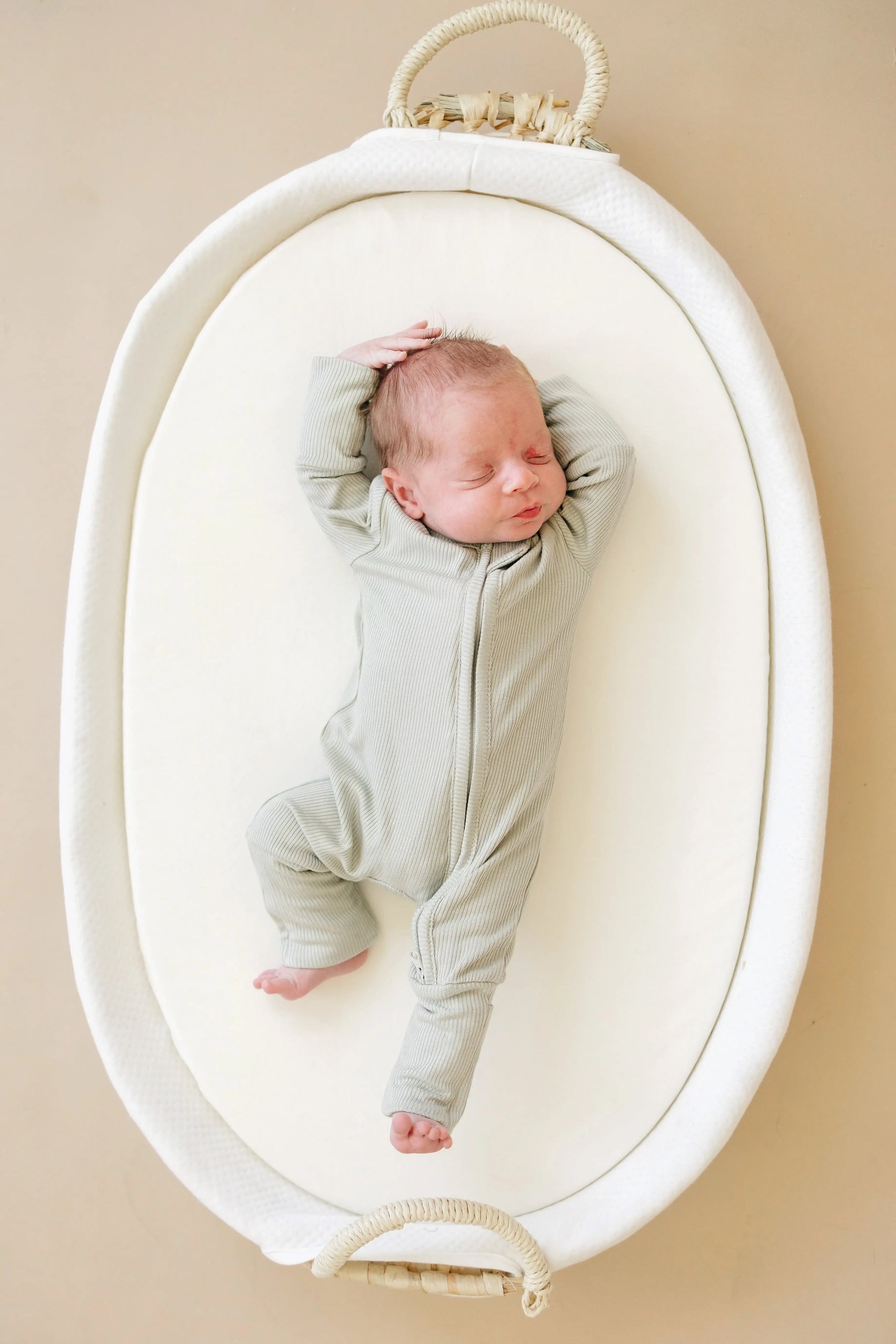 Solid Ribbed Bamboo Zippy Romper for Babies in Colors Little Joy Co. Everetts Place: Online Boutique