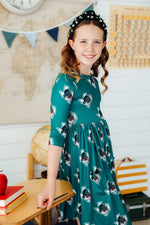 Southlake Carroll Dragons 3/4 Sleeve Pocket Twirl Dress by Mila & Rose ®