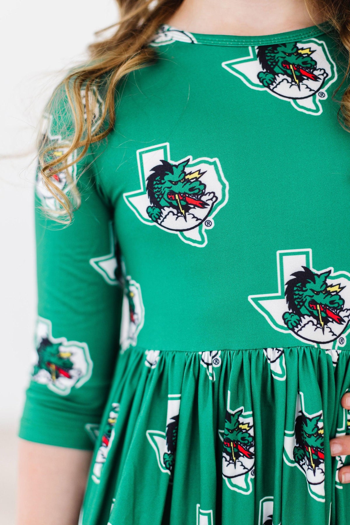 Southlake Carroll Dragons 3/4 Sleeve Pocket Twirl Dress by Mila & Rose ®