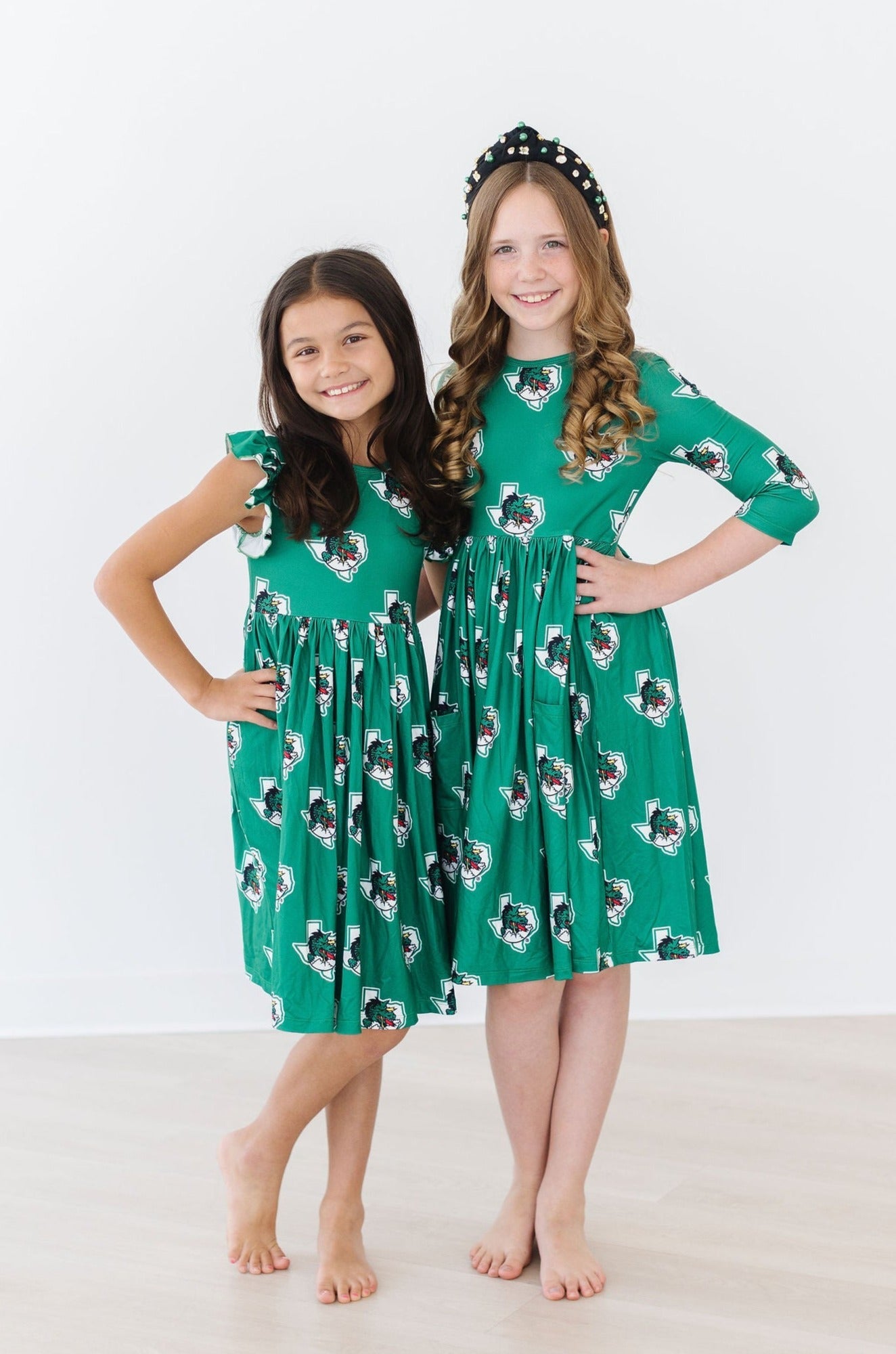 Southlake Carroll Dragons 3/4 Sleeve Pocket Twirl Dress by Mila & Rose ®