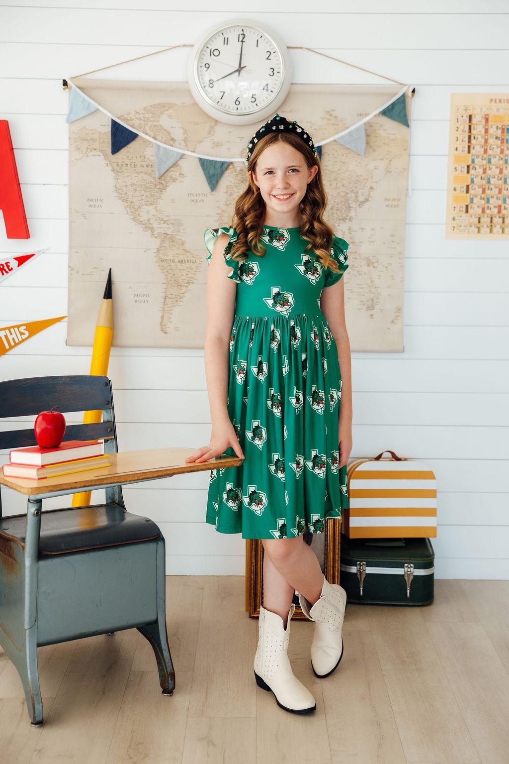 Southlake Carroll Dragons Flutter Twirl Dress by Mila & Rose ®