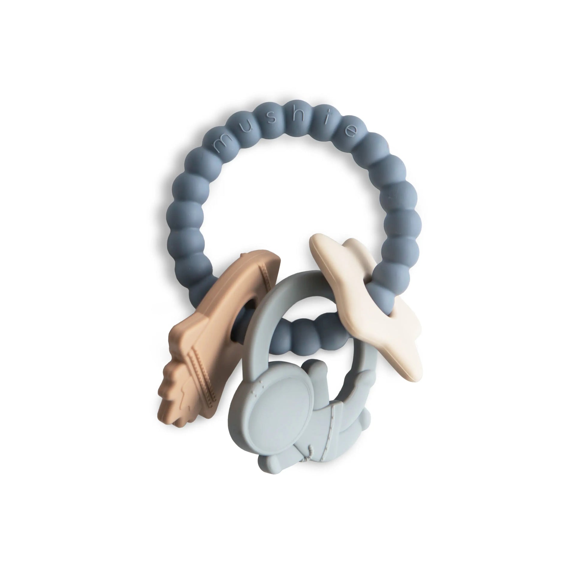 Space Teething Ring for Babies with Textured Moon and Star Shapes Made from 100 Percent Food Grade Silicone Mushie Everetts Place: Online Boutique