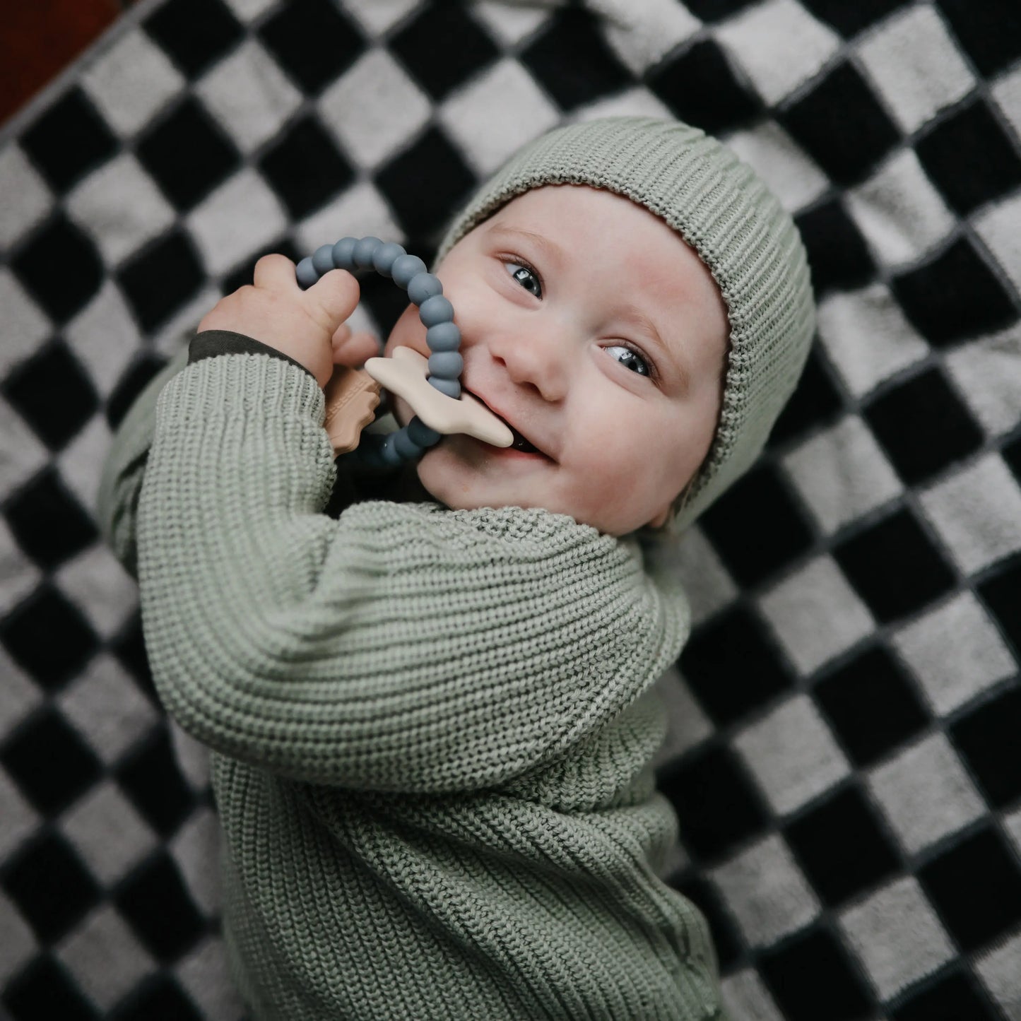 Space Teething Ring for Babies with Textured Moon and Star Shapes Made from 100 Percent Food Grade Silicone Mushie Everetts Place: Online Boutique