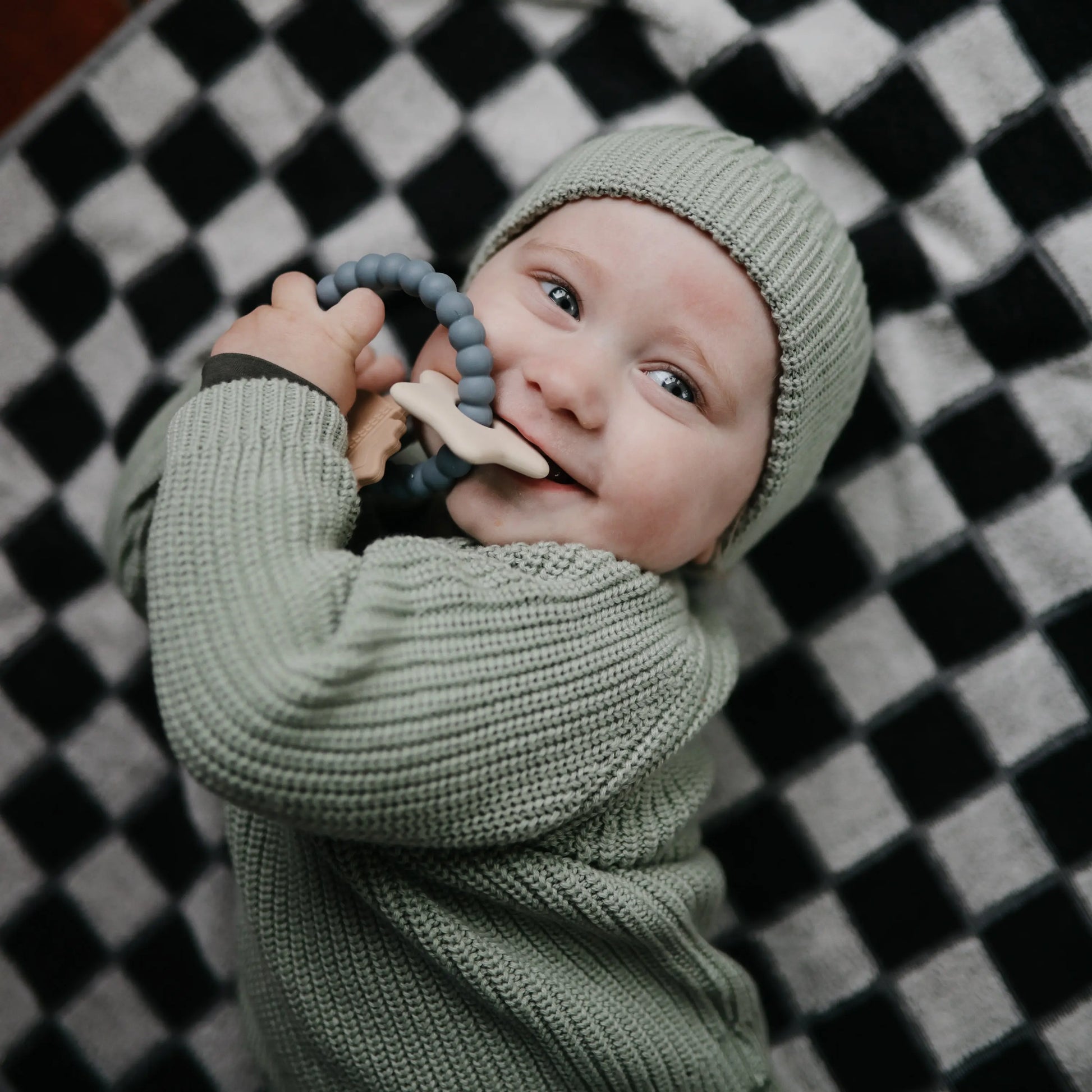 Space Teething Ring for Babies with Textured Moon and Star Shapes Made from 100 Percent Food Grade Silicone Mushie Everetts Place: Online Boutique