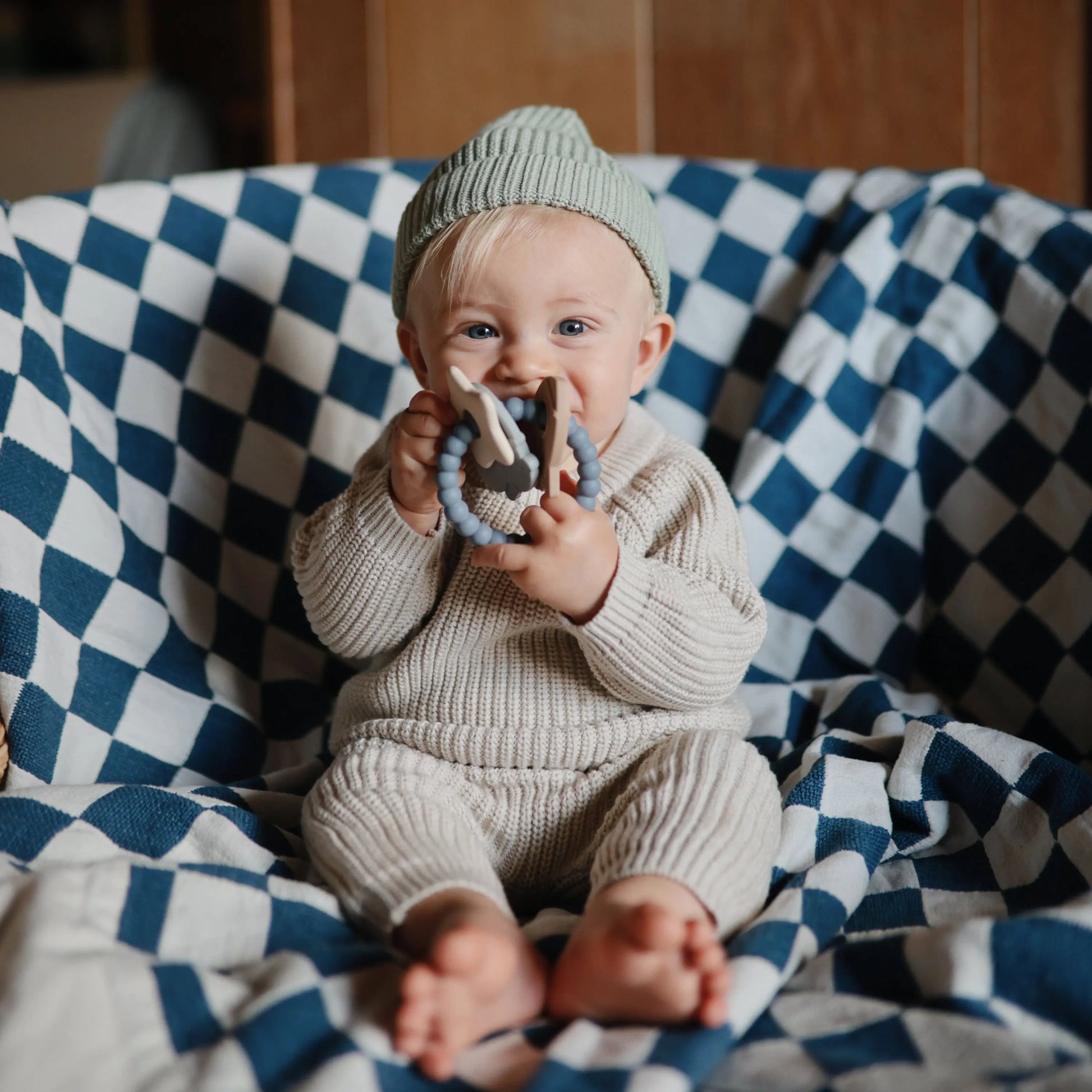 Space Teething Ring for Babies with Textured Moon and Star Shapes Made from 100 Percent Food Grade Silicone Mushie Everetts Place: Online Boutique