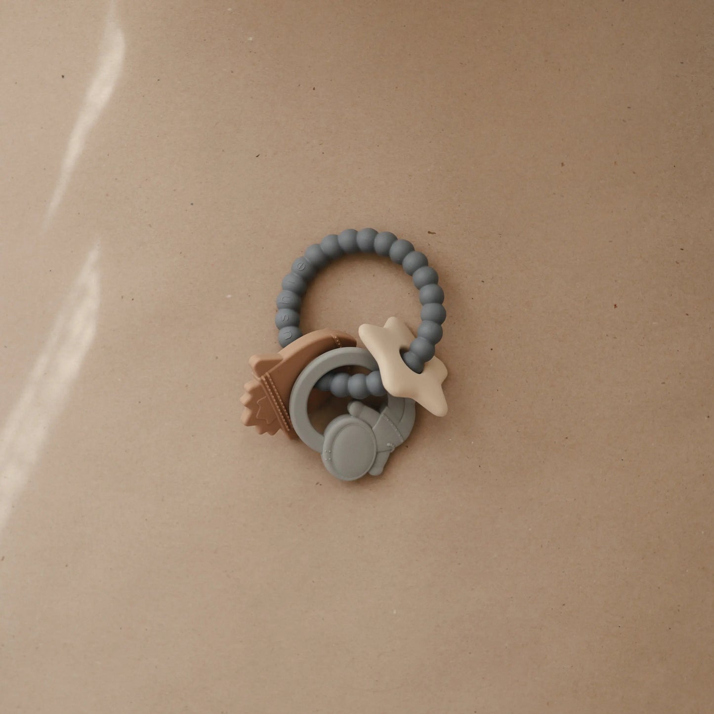 Space Teething Ring for Babies with Textured Moon and Star Shapes Made from 100 Percent Food Grade Silicone Mushie Everetts Place: Online Boutique