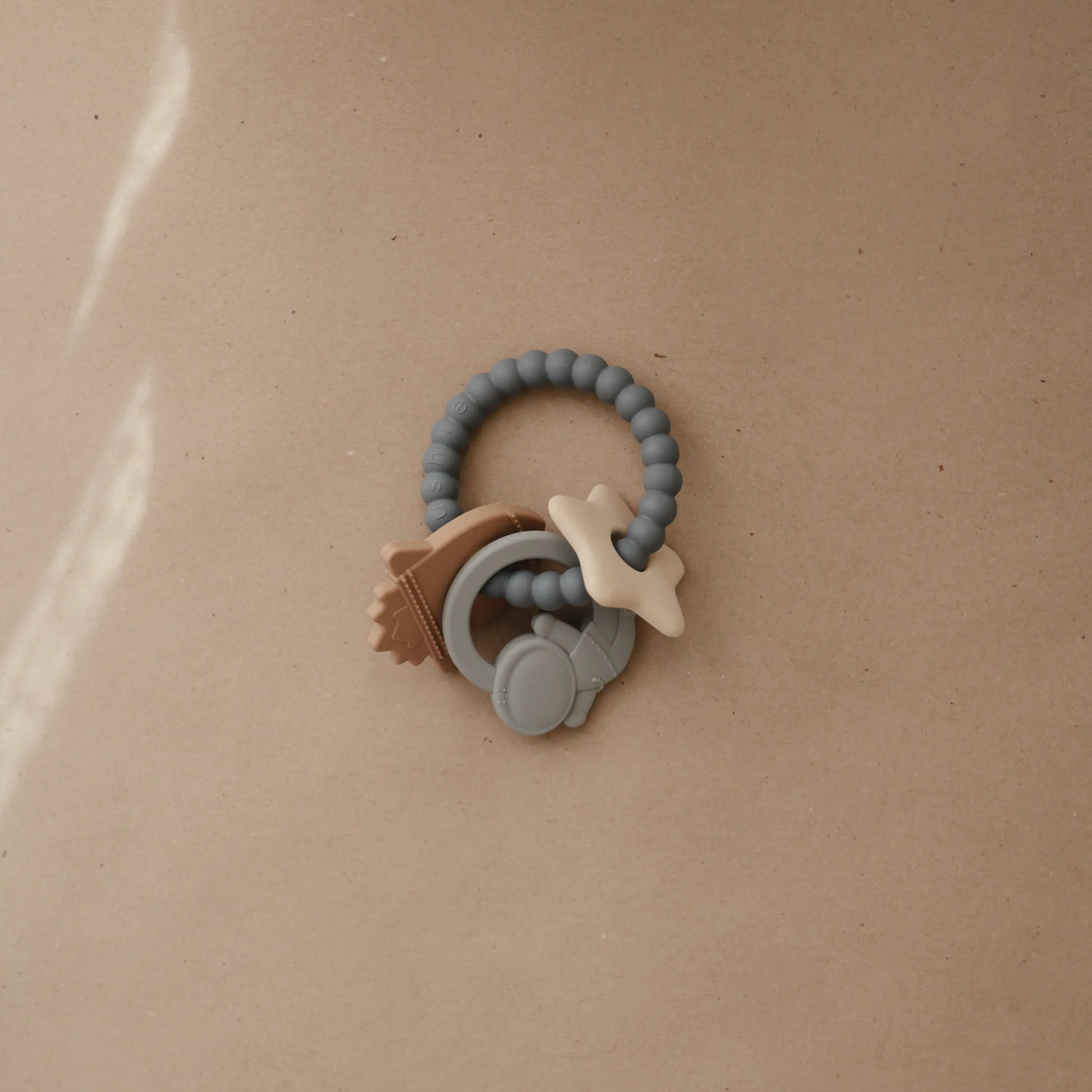 Space Teething Ring for Babies with Textured Moon and Star Shapes Made from 100 Percent Food Grade Silicone Mushie Everetts Place: Online Boutique