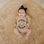 Little Joy Co. Spooky Season Graphic Oversized Sweatshirt Romper For Baby -