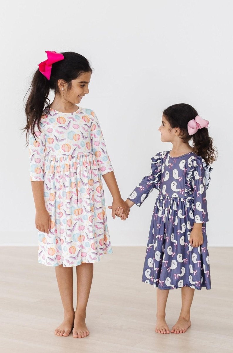 Spooky Sweetheart Halloween Pocket Twirl Dress For Toddlers - Everetts Place Boutique - 