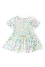 Spring Dandelion Floral Short Sleeve Twirl Bodysuit - Everetts Place Boutique - 