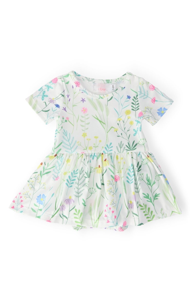 Spring Dandelion Floral Short Sleeve Twirl Bodysuit - Everetts Place Boutique - 