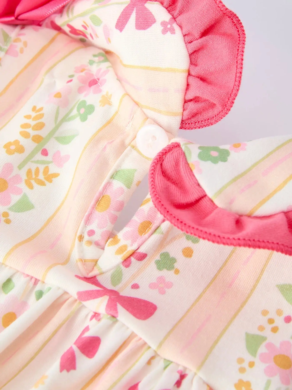 Rylee Faith Designs Spring Floral Bow Ruffle Girl Bloomer Set - 
