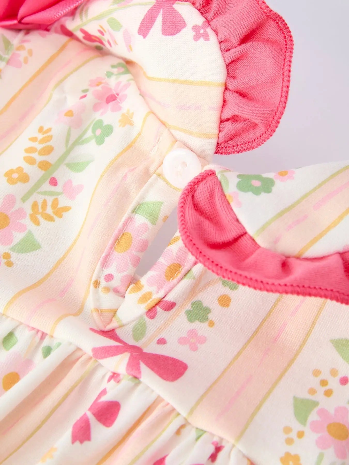 Rylee Faith Designs Spring Floral Bow Ruffle Girl Bloomer Set - 