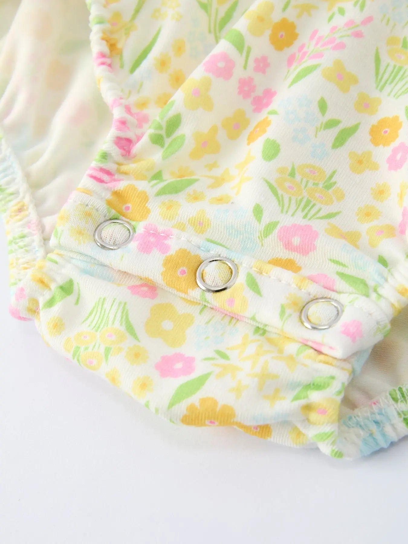 Rylee Faith Designs Spring Floral Smocked Baby Girl Romper - 