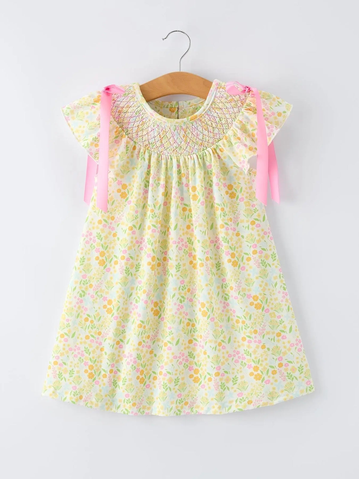 Rylee Faith Designs Spring Floral Smocked Girl Dress - 